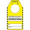 Hose (operations) tag, English, Black on White, Yellow, 80,00 mm (W) x 150,00 mm (H)